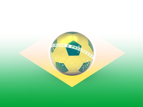 Isolated of soccer ball for sport equipment. Colorful ball for World Cup Brazil