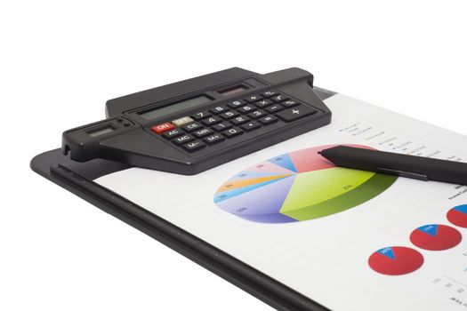 A calculator next to financial documents.

