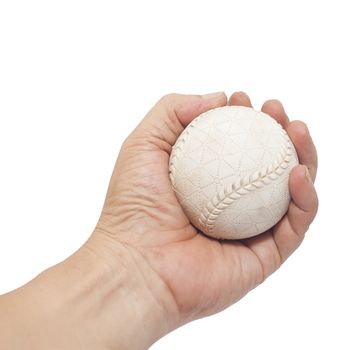 baseball in hand isolated