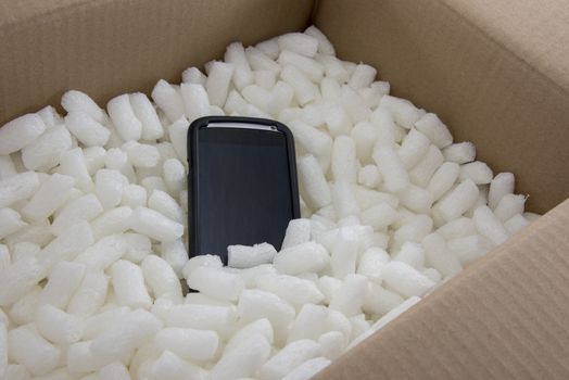 new mobile phone packed in box