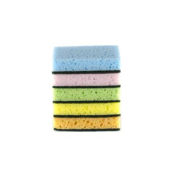 household cleaning sponge for cleaning isolated on white background