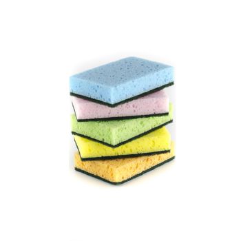 household cleaning sponge for cleaning isolated on white background