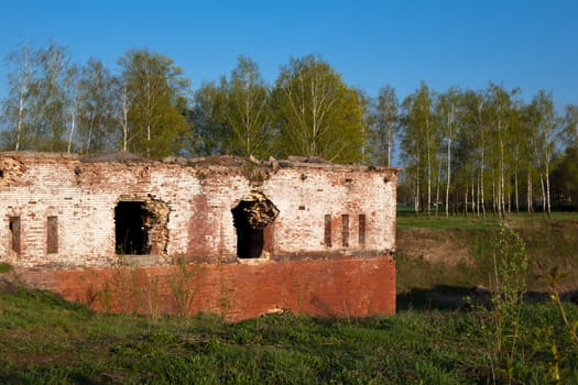 An old brick fort in Bobrujsk in Belarus
