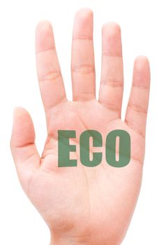 Eco printed on the palm of a hand
