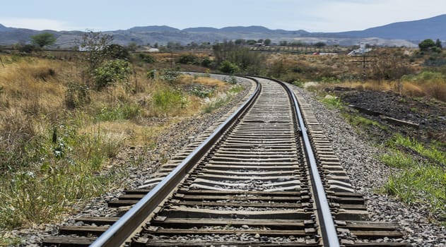 Rural landscape showing railroad tracks