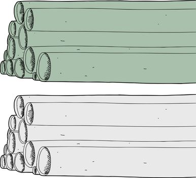 Isolated new pipes on white background