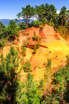 Red Cliffs in Roussillon (Les Ocres), Provence, France 