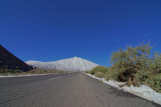 Long Empty Desert Road on a Cludy Day