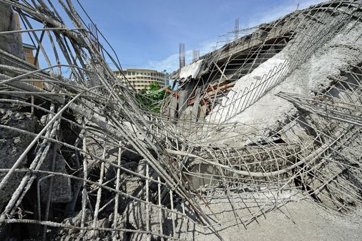 Ruined buildings from accident, Thailand