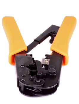 Crimping Tool for Connecting RJ-45 and RJ-58 Connectors to Computer networks Isolated on white