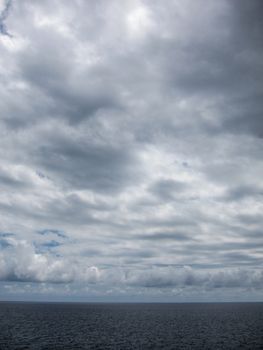 Wndy Clouds On The Evening Atlantic Ocean Sky