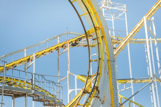 elements of a steel framed theme park ride