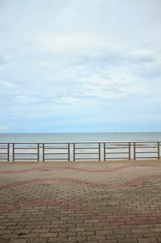 Summer view terrace on beach, Cha-am beach Phetchburi  Province Thailand