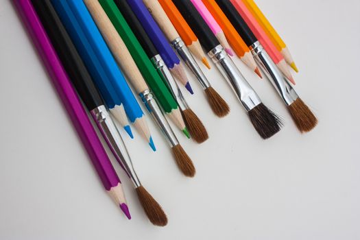 drawing tools on white background