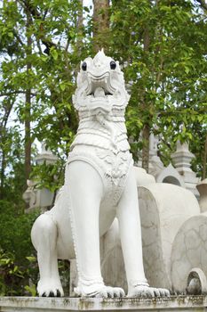 white sitting  singha at Phayao temple,Thailand