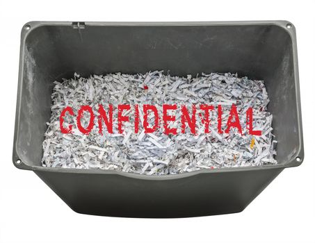 Shredded confidential papers for security reasons