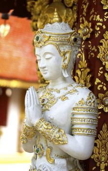 angel figure at buddhist temple,Chiangrai,Thailand