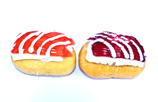 Colorful donut isolated on white background
