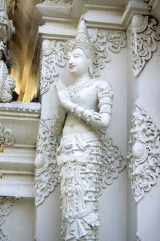 angel figure at buddhist temple,Chiangrai,Thailand