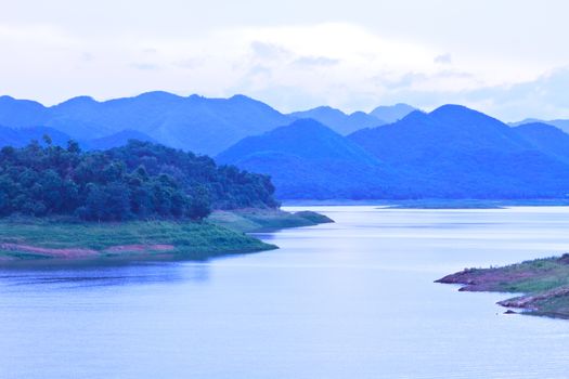 Kaeng Krachan Dam ,Kaengkrachan National Park Thailand in evening