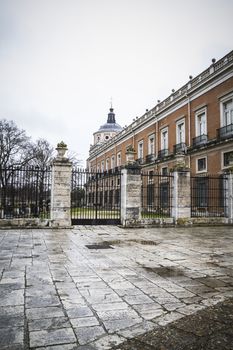 Tourism, majestic palace of Aranjuez in Madrid, Spain
