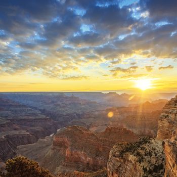 Famous morning light at Grand Canyon, Arizona, USA 