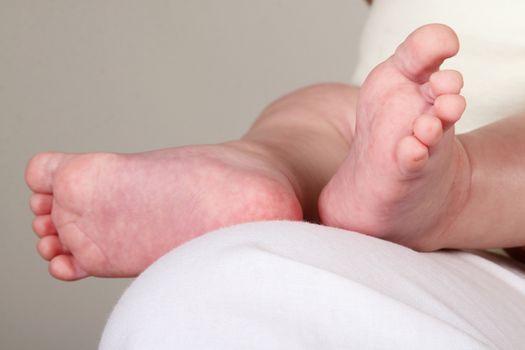 Feet of a very young caucasian baby