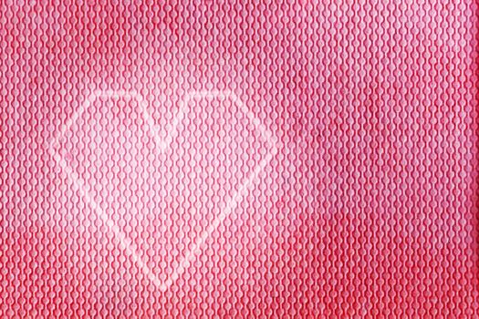 Modern heart shape design on a red, pink material. Valentines Day, love, background