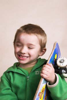 Young boy with a bump on his head after falling