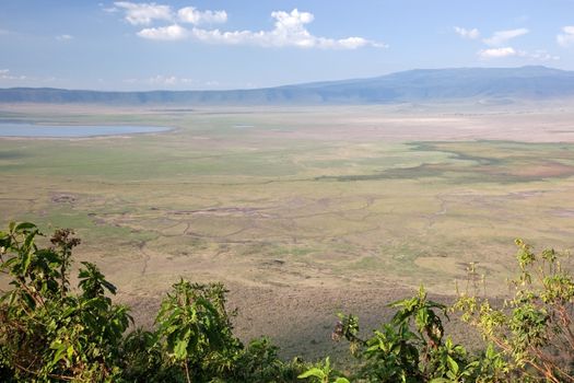 Ngorongoro crater in Tanzania, Africa panorama. Ngorongoro Conservation Area
