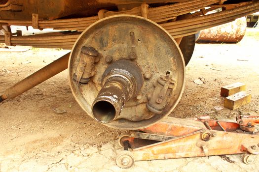 Garages and car repairing shaft wheels