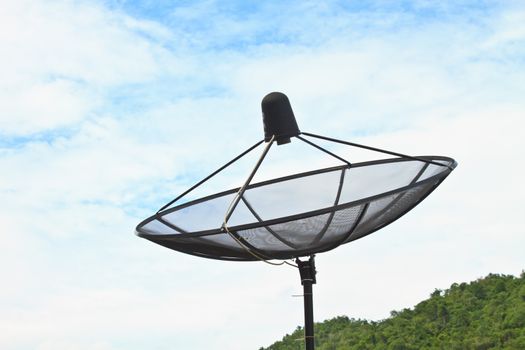 Satellite dish and blue sky