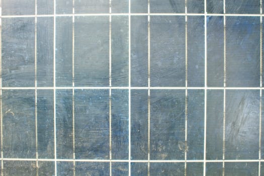 Closeup of old solar panel