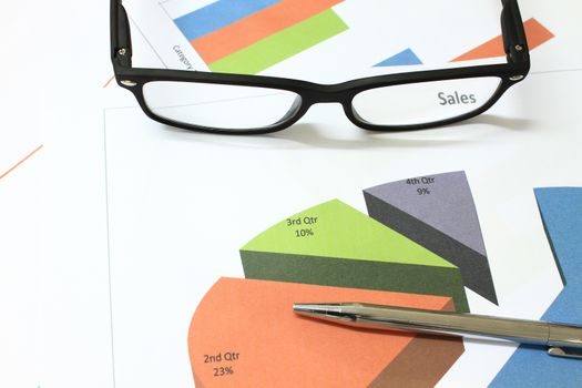Business background, financial data concept