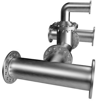 Metal pipe. Isolated on  the white background