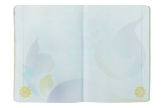 open Thailand blank Passport page on white