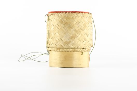bamboo wooden rice box call Kratib Rice in Thailand