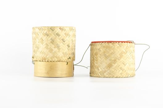 bamboo wooden rice box call Kratib Rice in Thailand