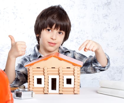 boy built a new house and shows it