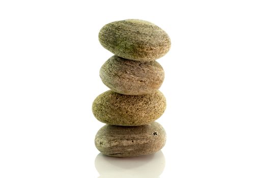 stack stones in perfect balance isolated on white