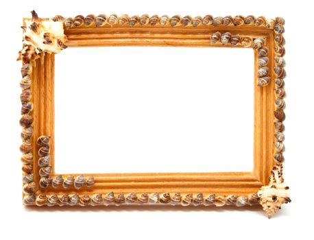 wooden frame for photo, isolated on white background