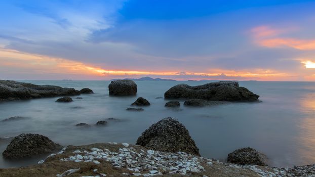 Wongamat Beach Sundown. North of Pattaya City, Thailand. 16x9