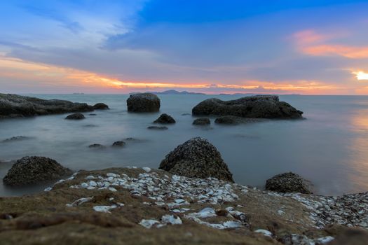 Wongamat Beach Sundown. North of Pattaya City, Thailand.