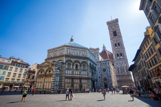 FLORENCE, ITALY - AUGUST 2: Cathedral Santa Maria del Fiore and it's tower bell on August 10, 2013 in Florence, Italy
