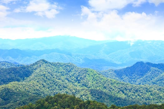 Views of the valley to the high peaks of 1200 meters in the national park