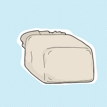 Generic loaf of bread on blue background