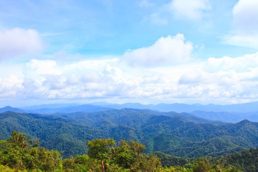 Views of the valley to the high peaks of 1200 meters in the national park