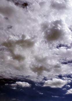 The Fluffy Cloudy Deep Blue Sky Scape 081