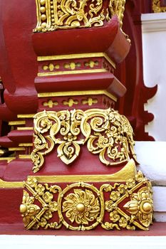 stucco work in thai art that usually decorated with mirror and precious stone or gold leaf,Chiang rai temple,Thailand