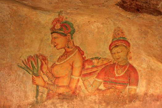 Wall painting, Sigiriya, Sri Lanka